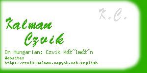 kalman czvik business card